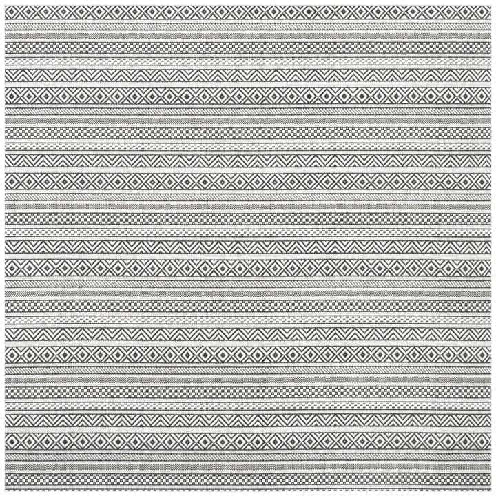 5' 3 x 5' 3 Easy-Clean Striped Indoor / Outdoor Square Rug