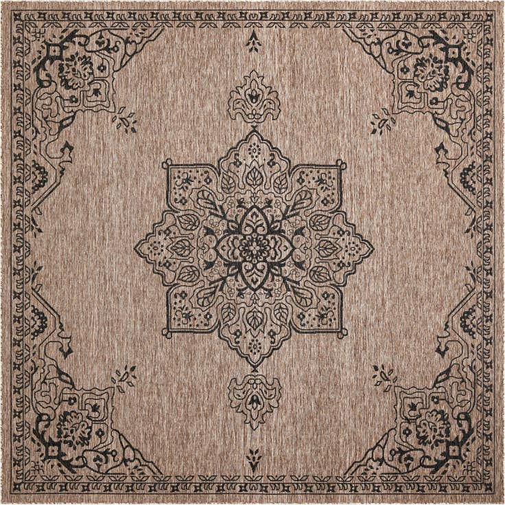 Detail image of 10' x 10' Easy-Clean Traditional Indoor / Outdoor Square Rug