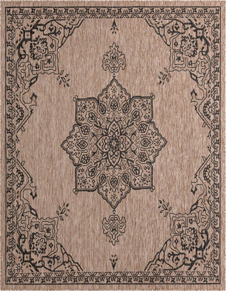 Detail image of 7' 10 x 7' 10 Easy-Clean Traditional Indoor / Outdoor Square Rug