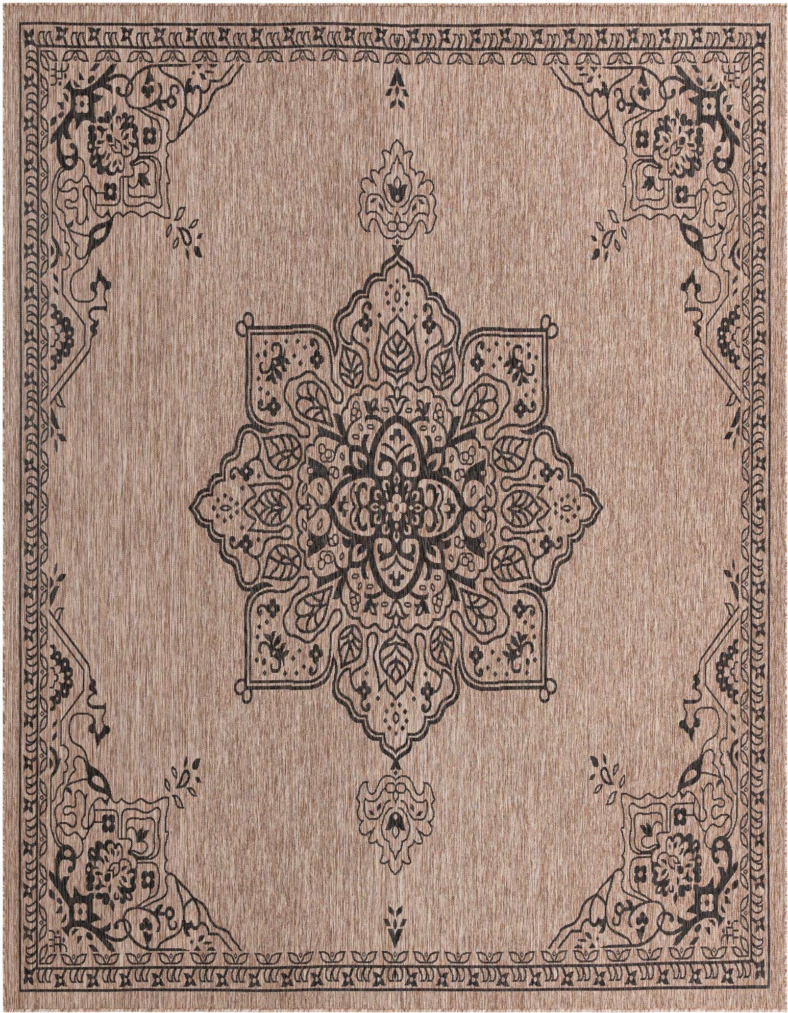 13' x 13' Easy-Clean Traditional Indoor / Outdoor Square Rug