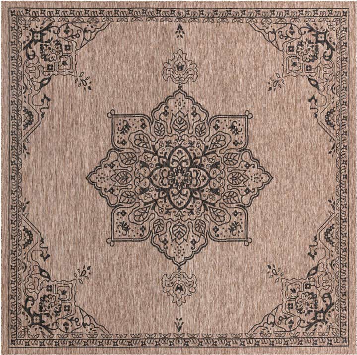 13' x 13' Easy-Clean Traditional Indoor / Outdoor Square Rug