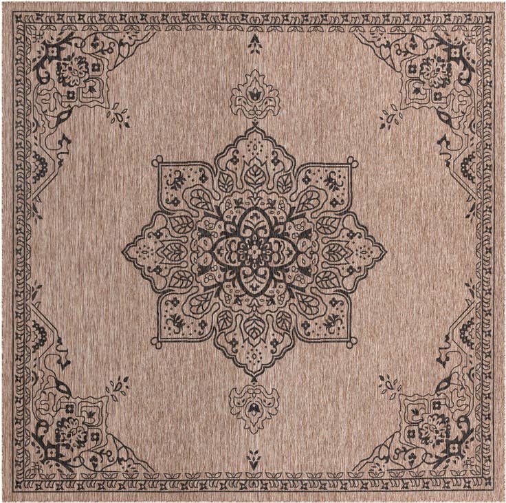 Detail image of 13' x 13' Easy-Clean Traditional Indoor / Outdoor Square Rug