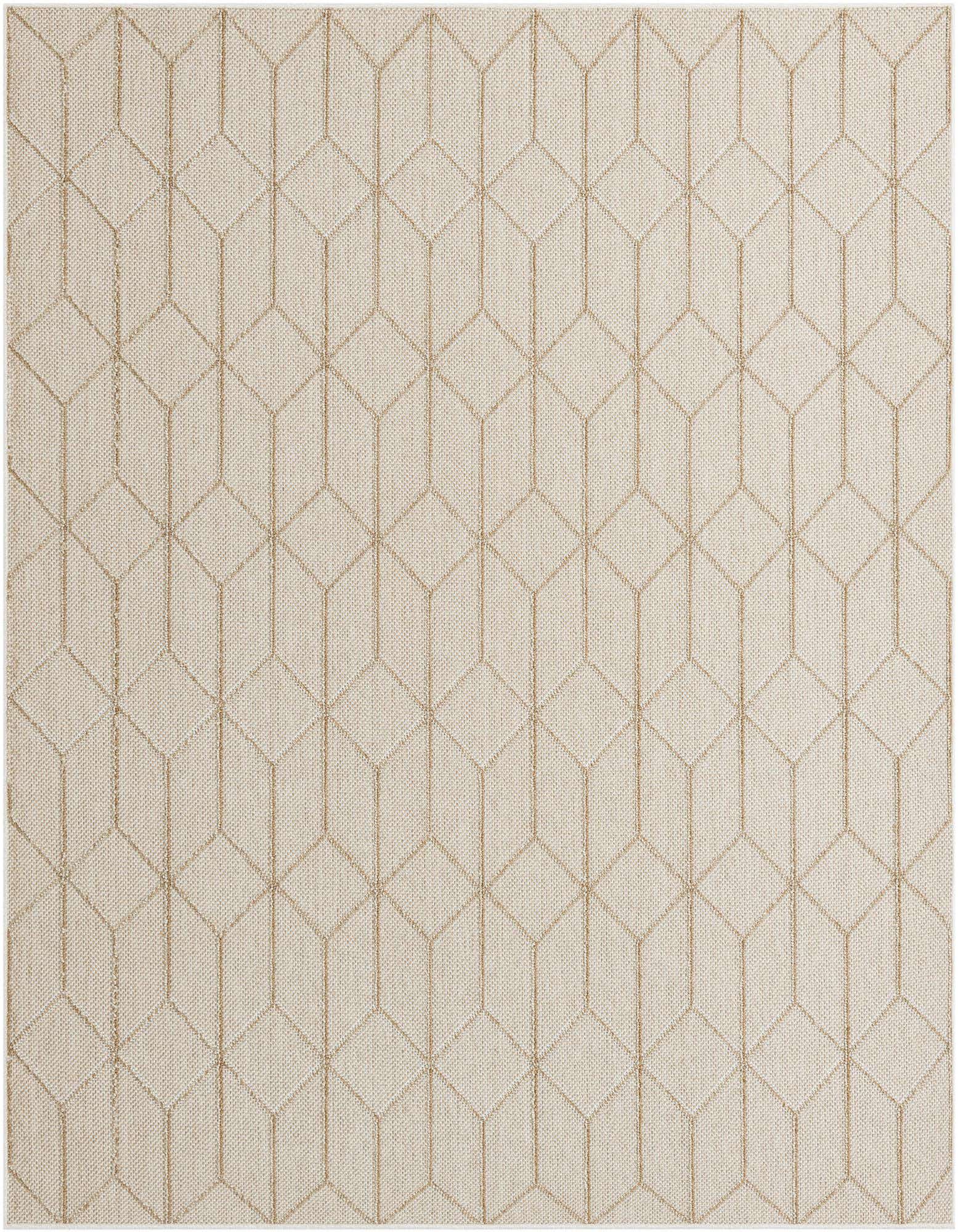 7' 10 x 7' 10 Easy-Clean Trellis Indoor / Outdoor Square Rug