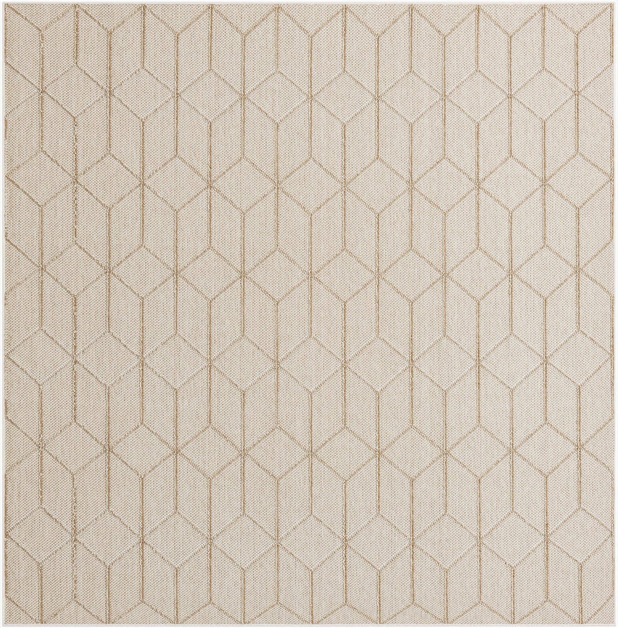 7' 10 x 7' 10  Washable Trellis Indoor / Outdoor Square Rug