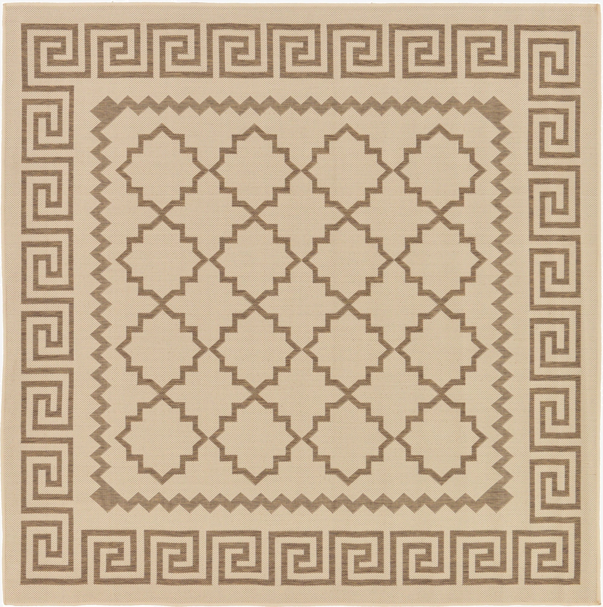 6' x 6'  Washable Trellis Indoor / Outdoor Square Rug