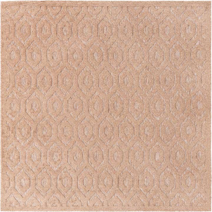 7' 10 x 7' 10 Easy-Clean Trellis Textured Indoor / Outdoor Square Rug