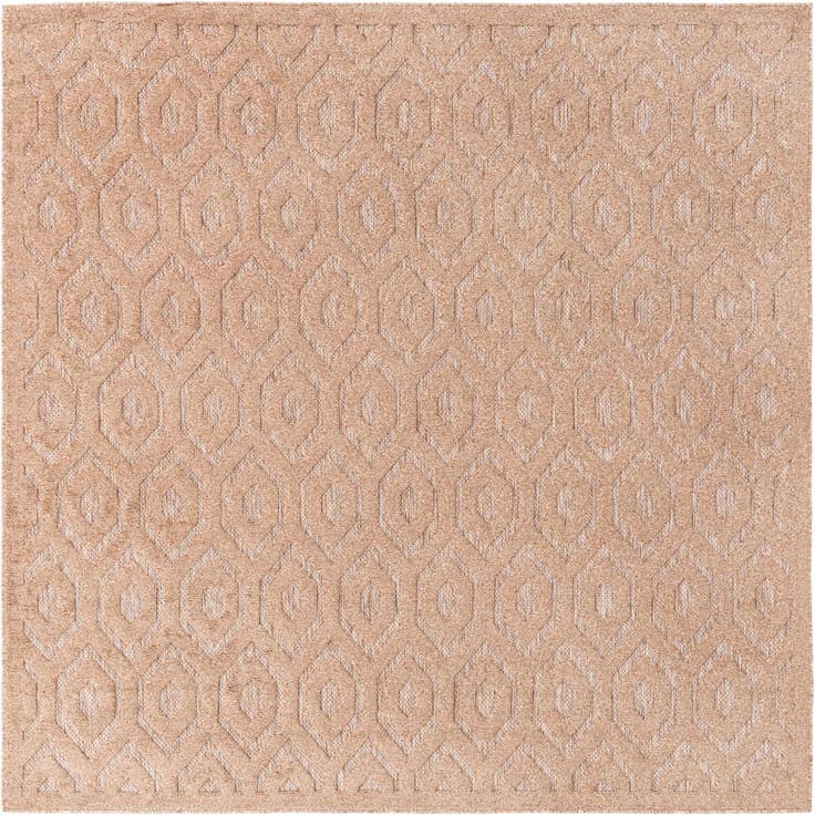 Detail image of 7' 10 x 7' 10 Easy-Clean Trellis Textured Indoor / Outdoor Square Rug