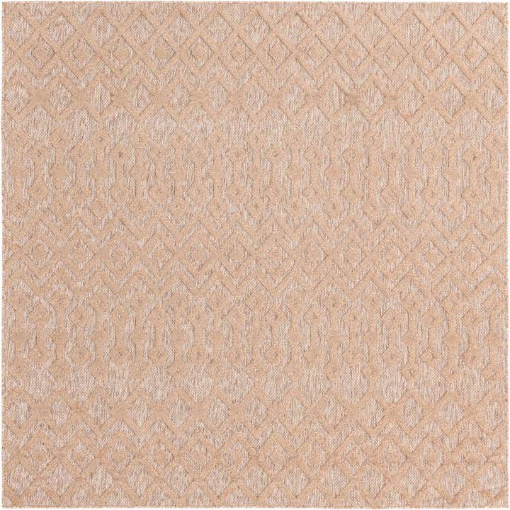 7' 10 x 7' 10 Easy-Clean Trellis Textured Indoor / Outdoor Square Rug