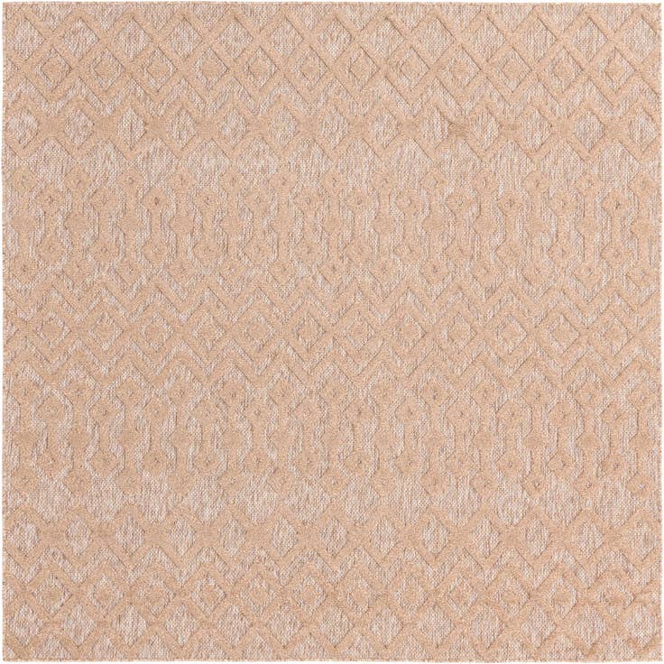 Detail image of 7' 10 x 7' 10 Easy-Clean Trellis Textured Indoor / Outdoor Square Rug