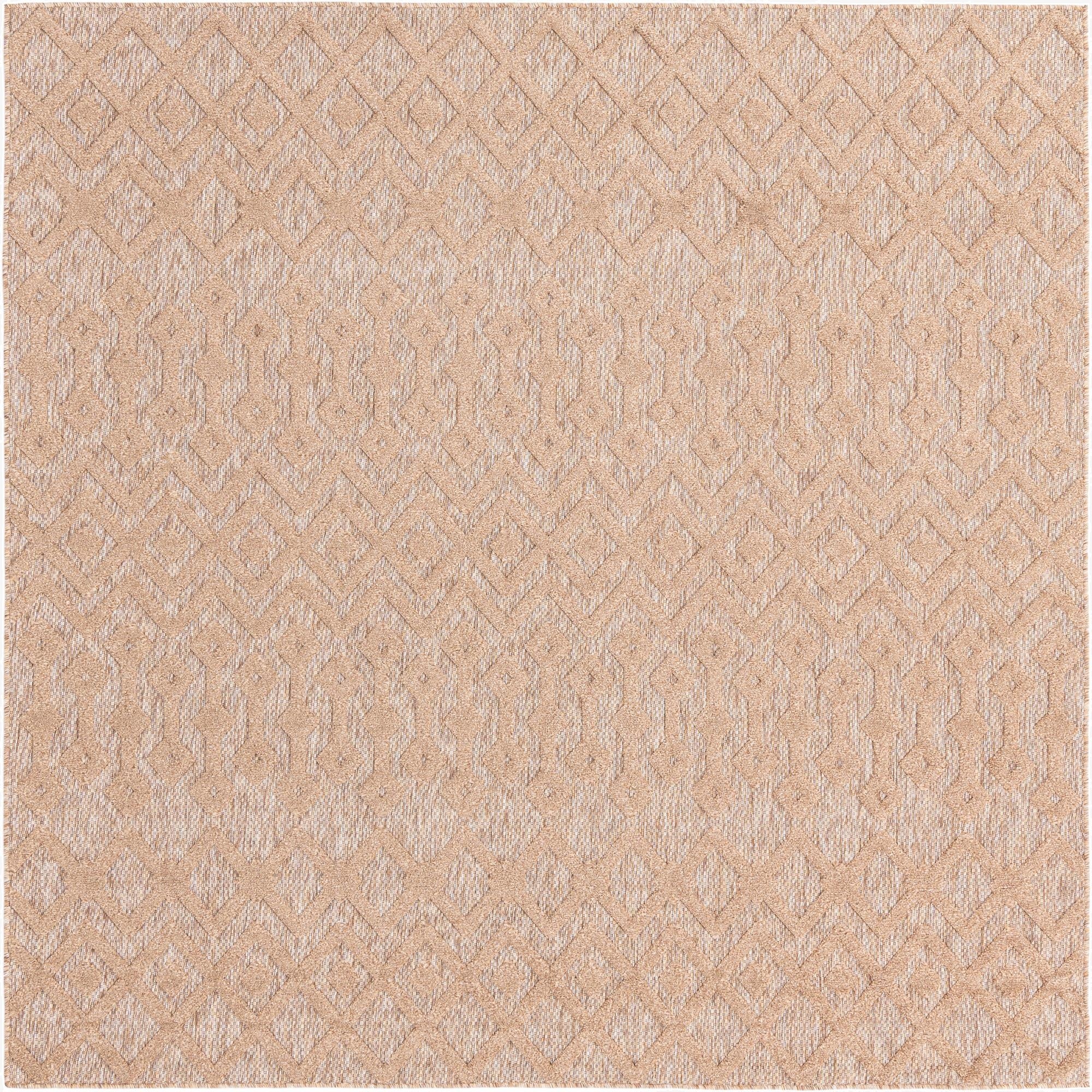 7' 10 x 7' 10  Washable Trellis Textured Indoor / Outdoor Square Rug