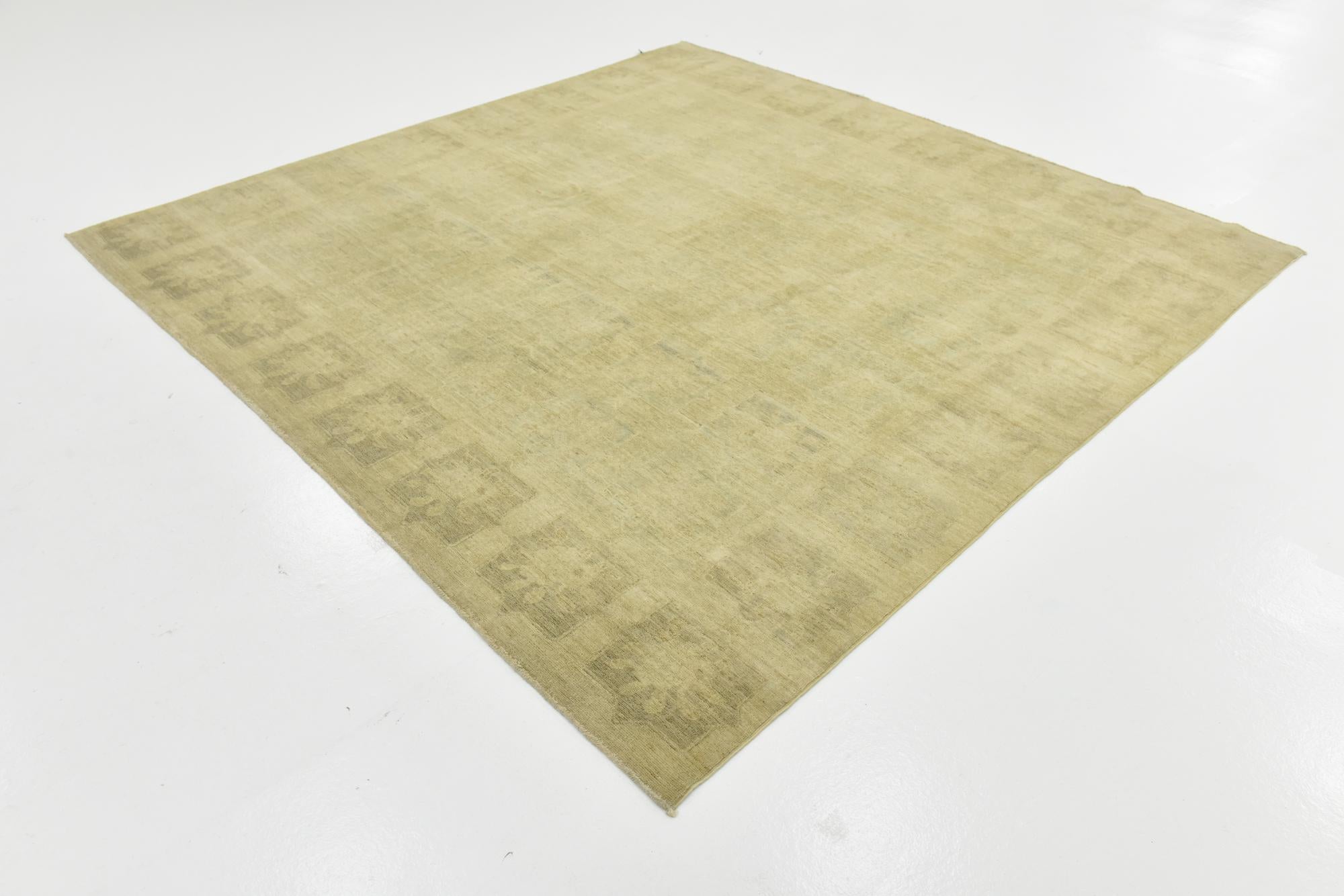 7' 9 x 7' 10 Hand Knotted Over-Dyed Ziegler Square Rug