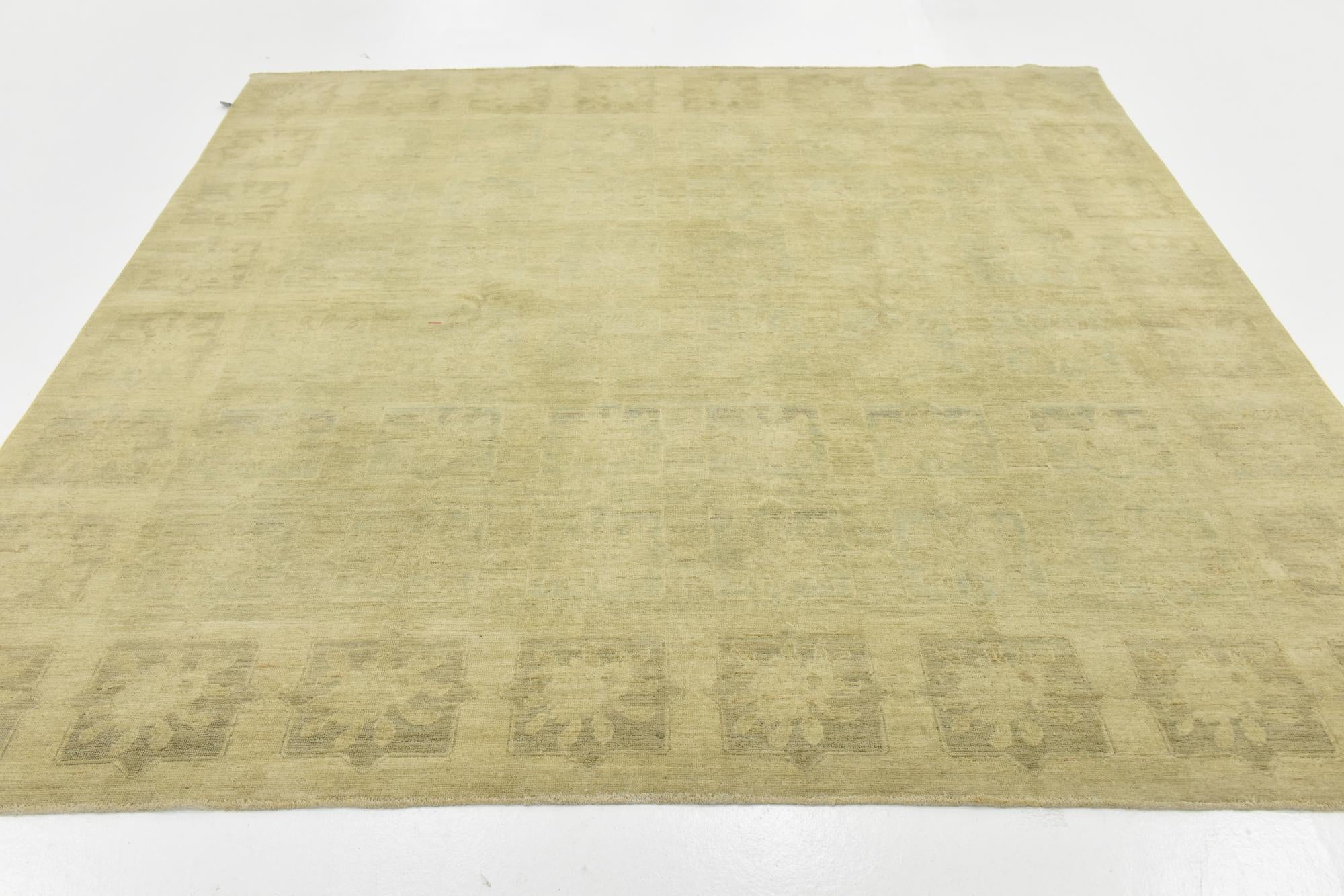 7' 9 x 7' 10 Hand Knotted Over-Dyed Ziegler Square Rug