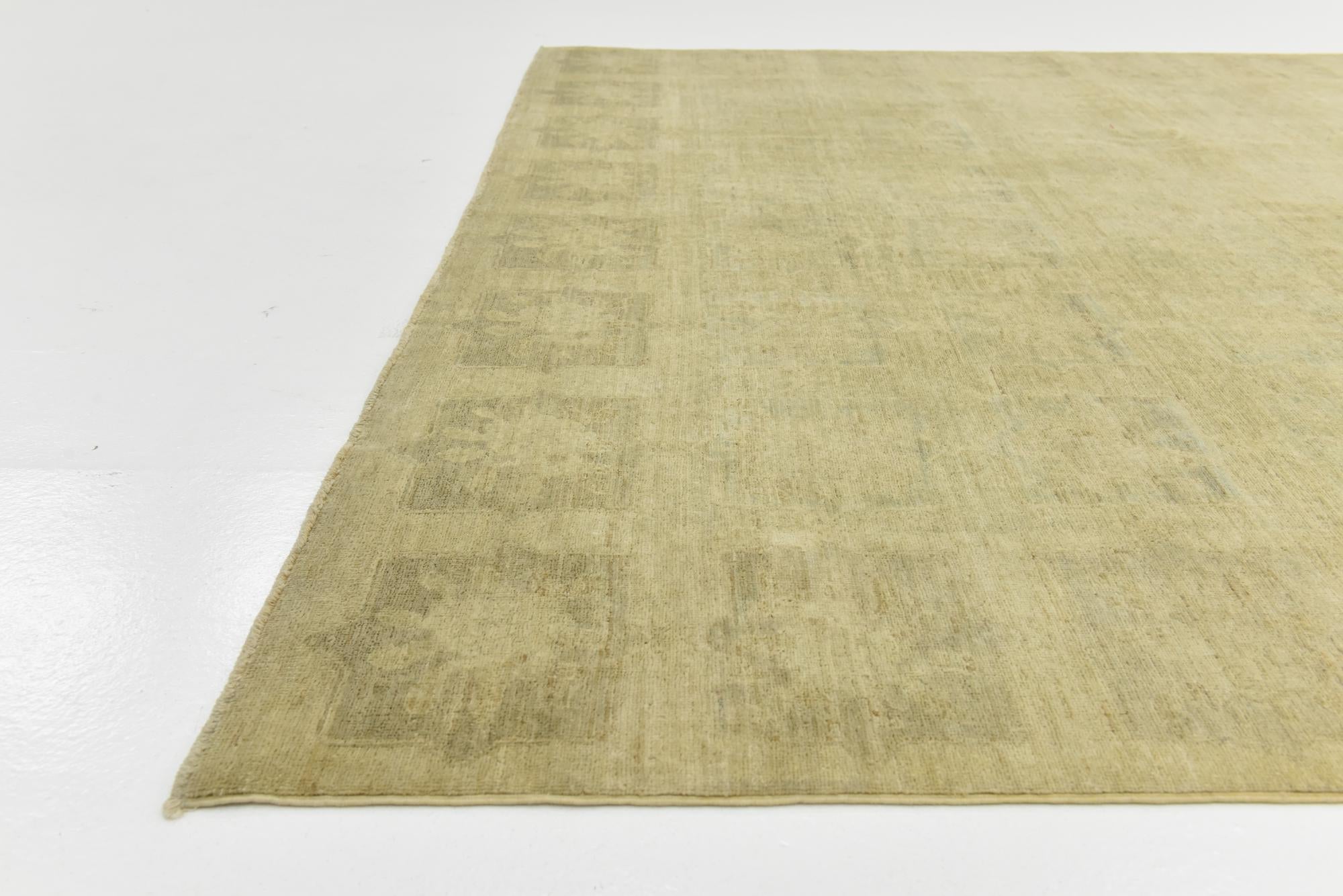 7' 9 x 7' 10 Hand Knotted Over-Dyed Ziegler Square Rug