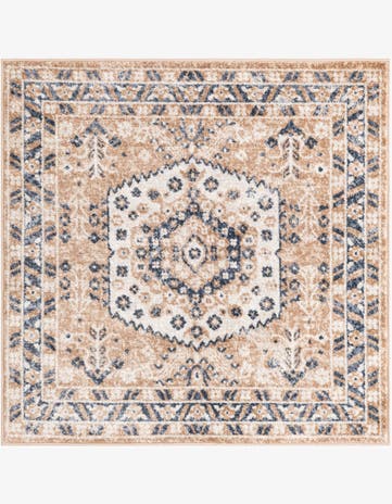 Beige Oxford Square Rug