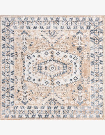 Beige Oxford Square Rug