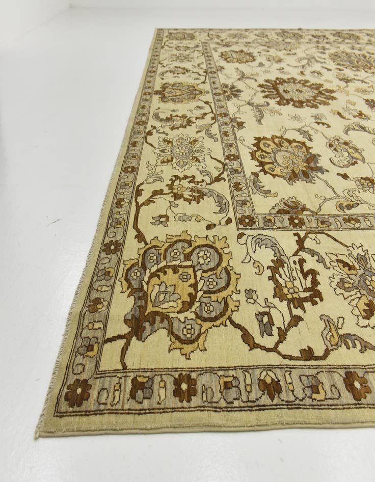 Detail image of 13' 7 x 14' 1  Hand Knotted Peshawar Ziegler Wool Square Rug