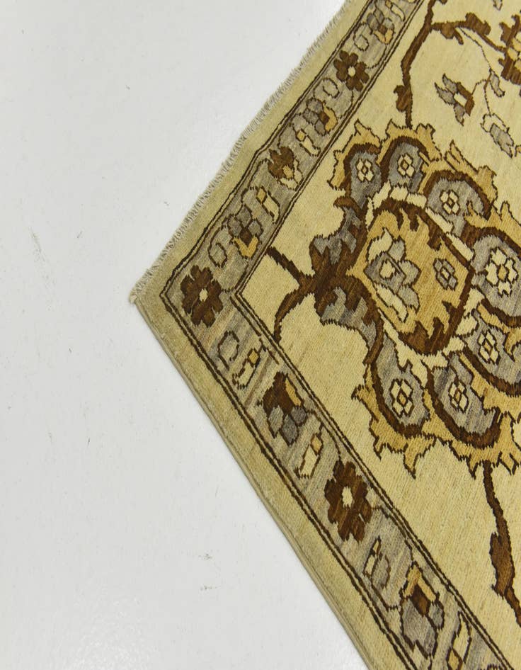 Detail image of 13' 7 x 14' 1  Hand Knotted Peshawar Ziegler Wool Square Rug