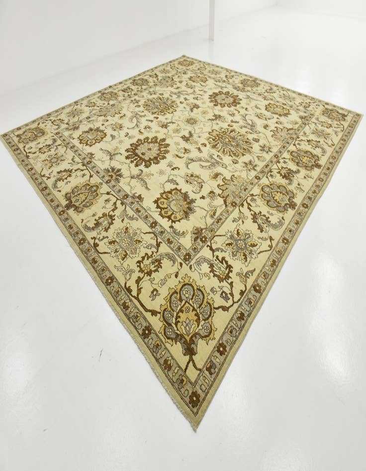 Detail image of 13' 7 x 14' 1  Hand Knotted Peshawar Ziegler Wool Square Rug