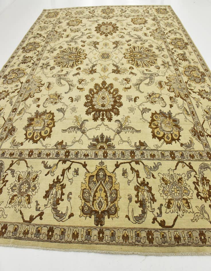 Detail image of 13' 7 x 14' 1  Hand Knotted Peshawar Ziegler Wool Square Rug