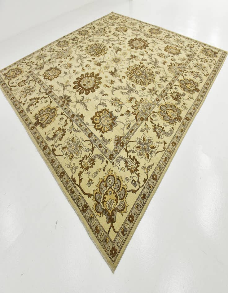 Detail image of 13' 7 x 14' 1  Hand Knotted Peshawar Ziegler Wool Square Rug