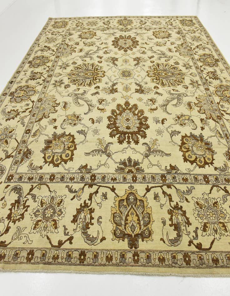 Detail image of 13' 7 x 14' 1  Hand Knotted Peshawar Ziegler Wool Square Rug