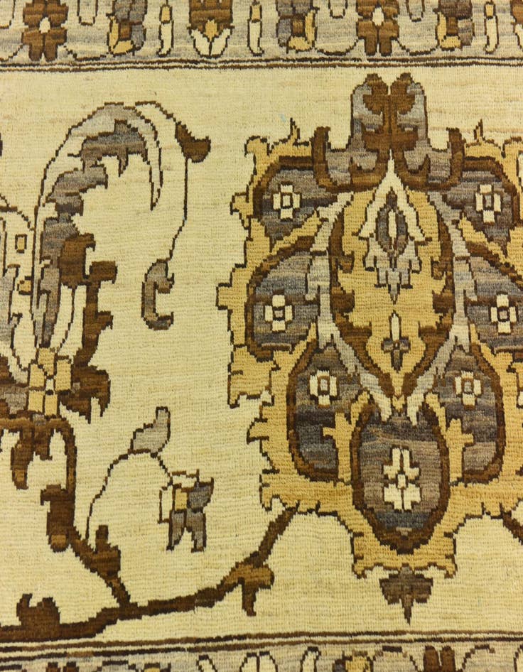 Detail image of 13' 7 x 14' 1  Hand Knotted Peshawar Ziegler Wool Square Rug