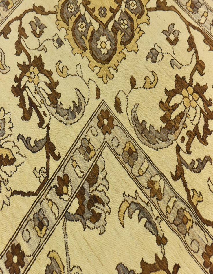 Detail image of 13' 7 x 14' 1  Hand Knotted Peshawar Ziegler Wool Square Rug