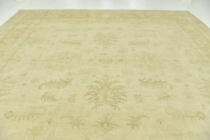 Detail image of 14' x 14' 2 Hand Knotted Peshawar Ziegler Square Rug