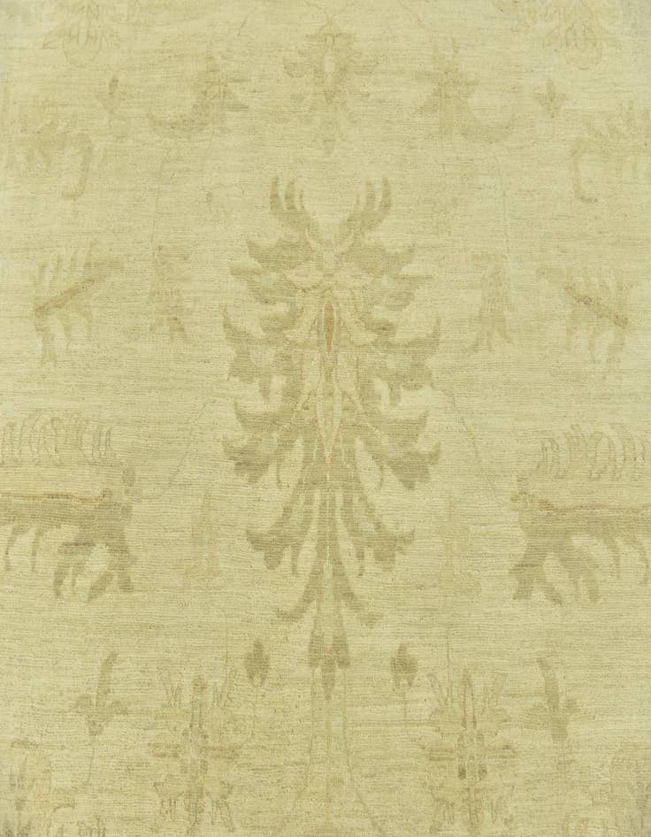 Detail image of 14' x 14' 2 Hand Knotted Peshawar Ziegler Square Rug