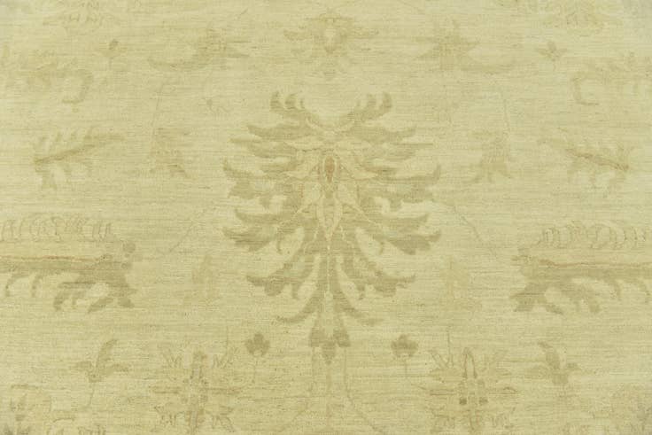 Detail image of 14' x 14' 2 Hand Knotted Peshawar Ziegler Square Rug