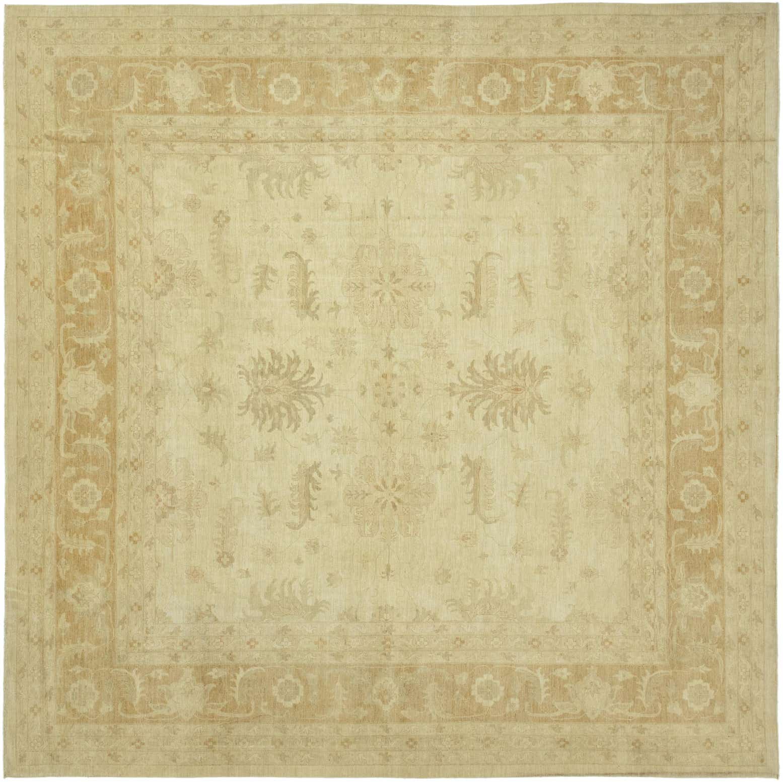 14' x 14' 2 Hand Knotted Peshawar Ziegler Square Rug