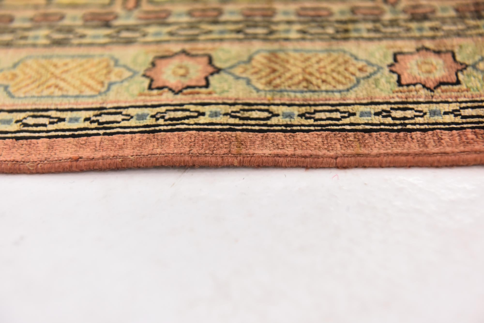 1' 10 x 2' 4 Hand Knotted Qom Persian Square Rug