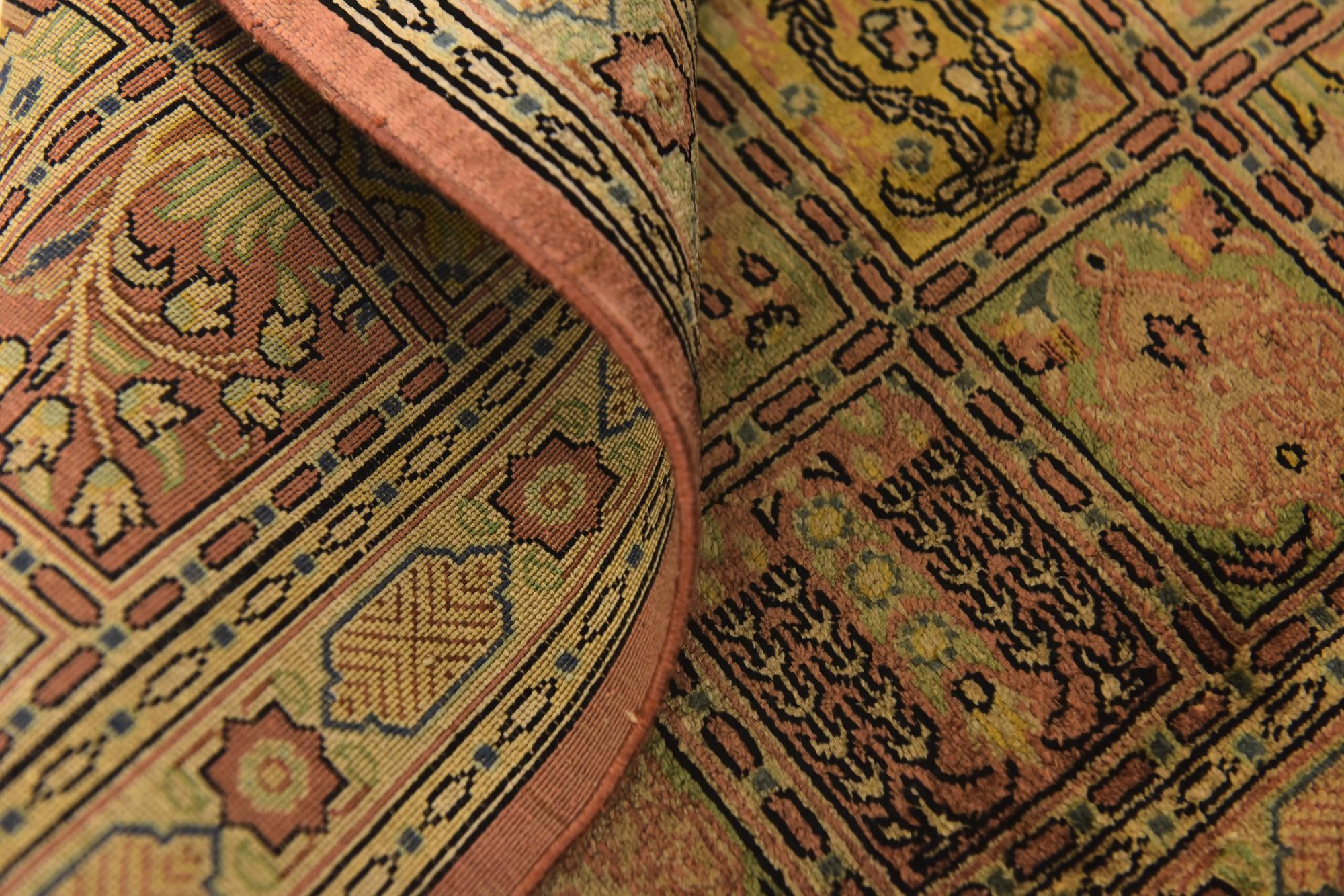 1' 10 x 2' 4 Hand Knotted Qom Persian Square Rug