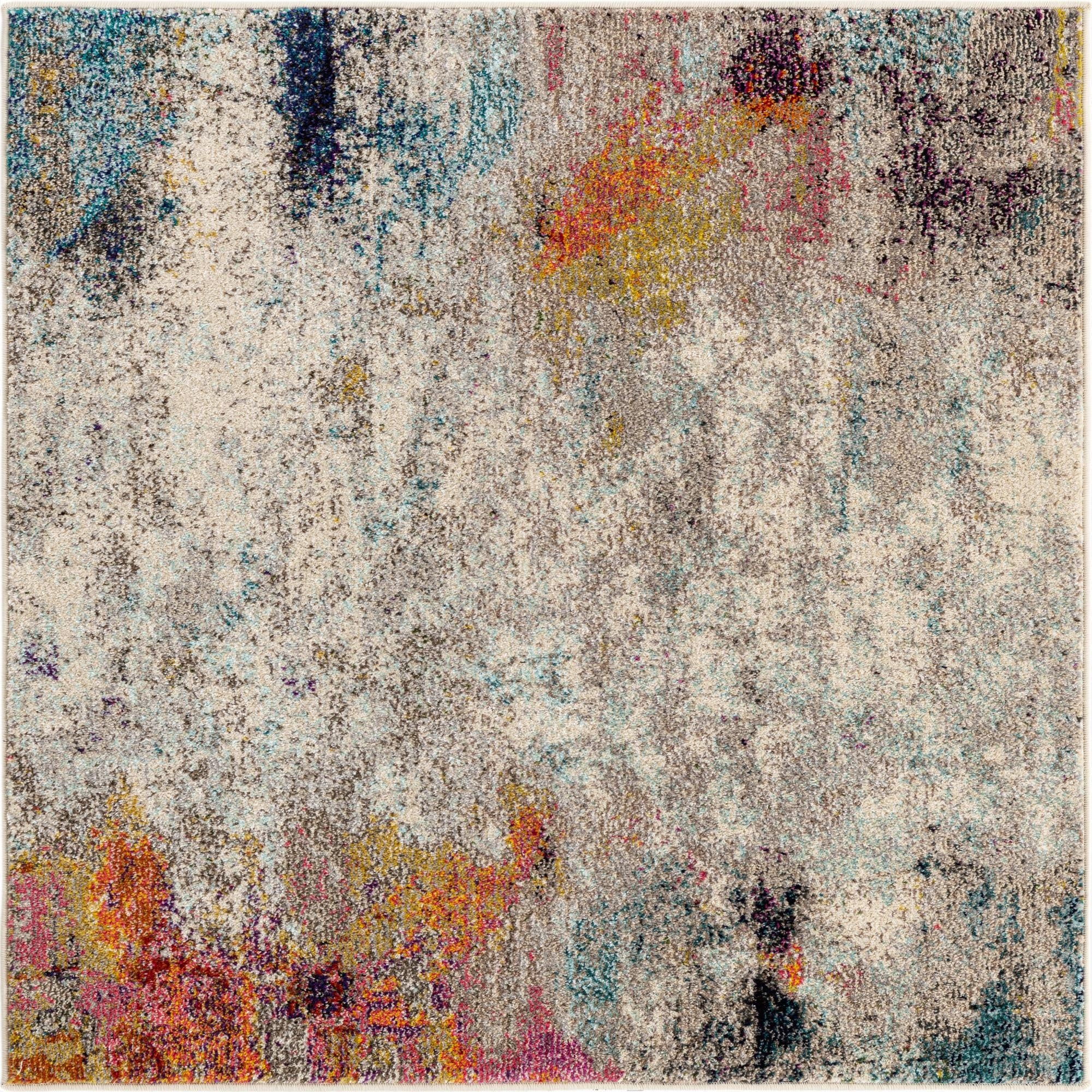 4' x 4' Washable Theia Square Rug