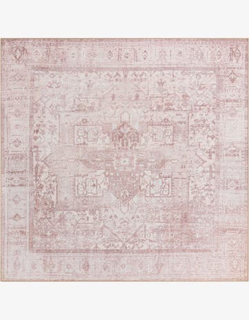 Beige Washable Timeless Square Rug