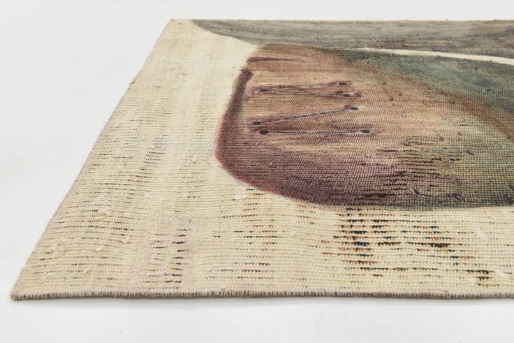 Detail image of 115cm x 130cm Hand Knotted Ultra Vintage Persian Wool Square Rug
