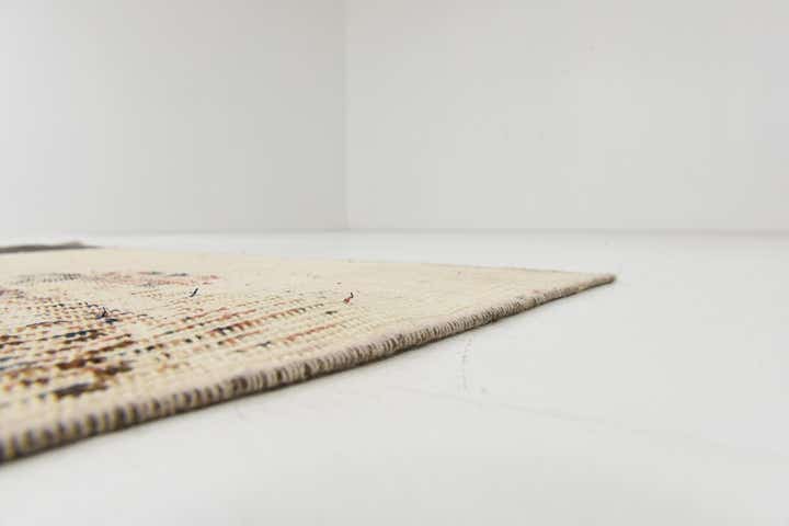115cm x 130cm Hand Knotted Ultra Vintage Persian Wool Square Rug
