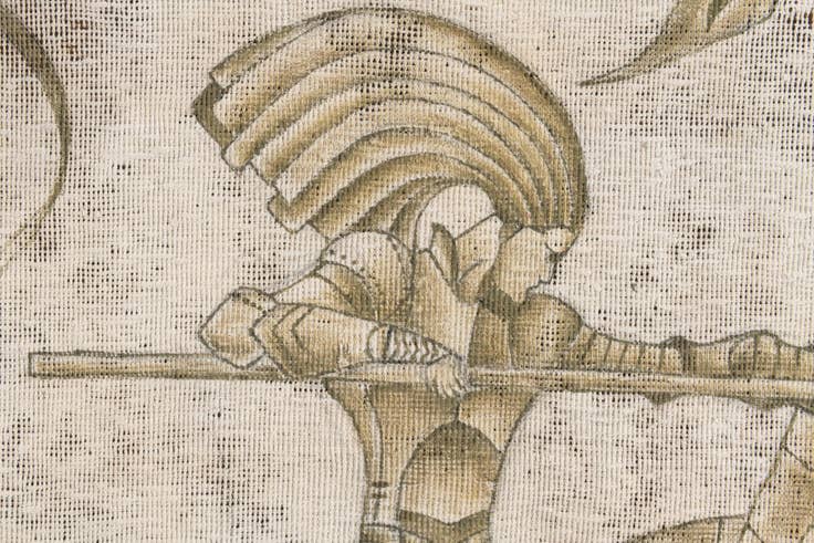 Detail image of 3' 9 x 3' 10 Hand Knotted Ultra Vintage Persian Wool Square Rug