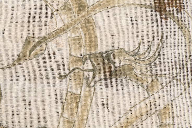 Detail image of 3' 9 x 3' 10 Hand Knotted Ultra Vintage Persian Wool Square Rug