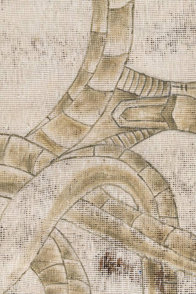 Detail image of 3' 9 x 3' 10 Hand Knotted Ultra Vintage Persian Wool Square Rug