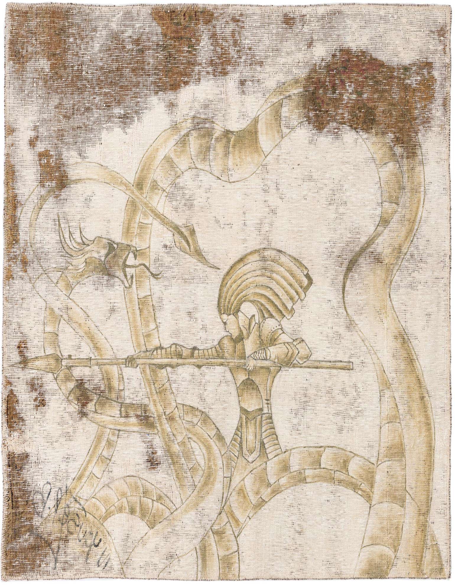 Primary image 3' 9 x 3' 10  Hand Knotted Ultra Vintage Persian Wool Square Rug