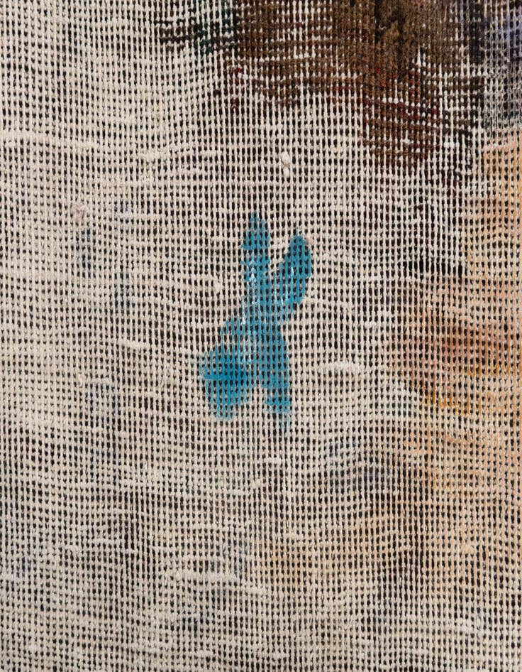 Detail image of 3' 4 x 3' 5  Hand Knotted Ultra Vintage Persian Wool Square Rug