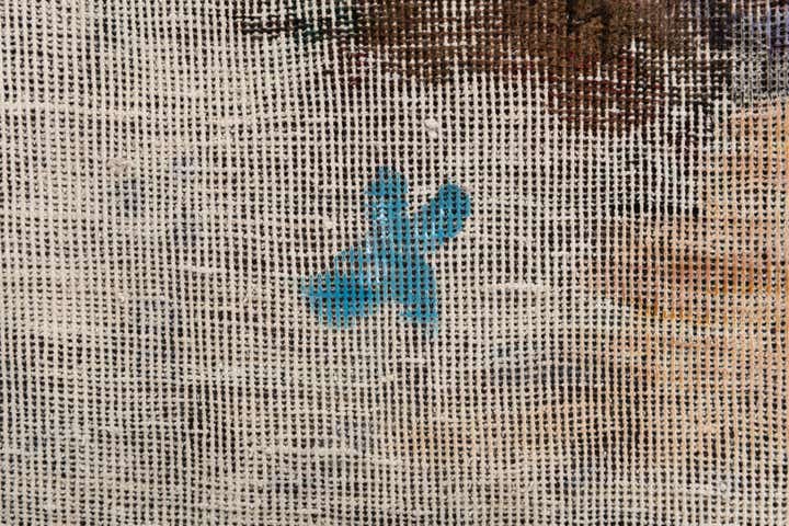 3' 4 x 3' 5 Hand Knotted Ultra Vintage Persian Wool Square Rug