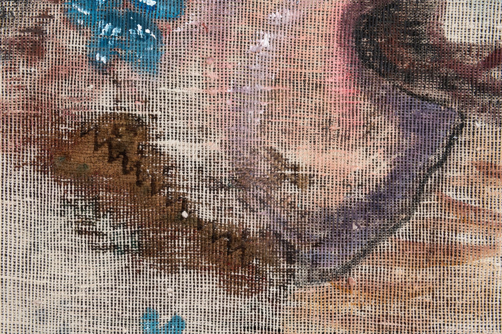 3' 4 x 3' 5 Hand Knotted Ultra Vintage Persian Wool Square Rug