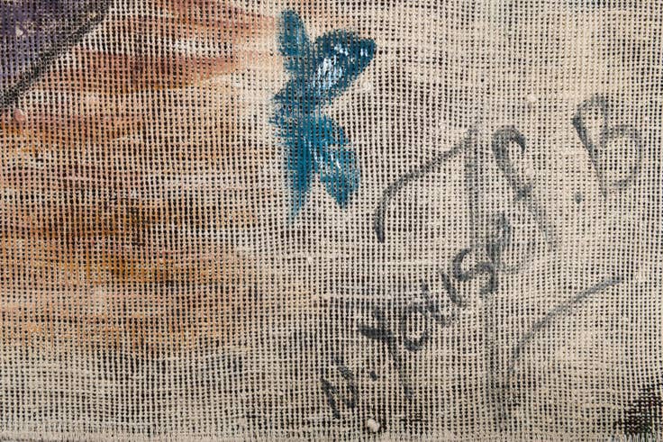 Detail image of 3' 4 x 3' 5 Hand Knotted Ultra Vintage Persian Wool Square Rug