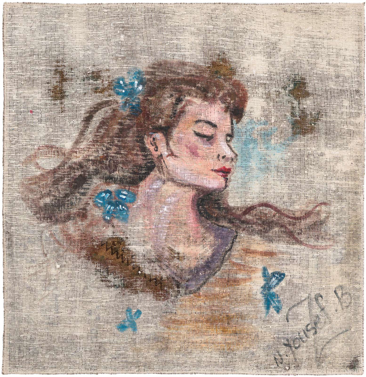 3' 4 x 3' 5 Hand Knotted Ultra Vintage Persian Wool Square Rug