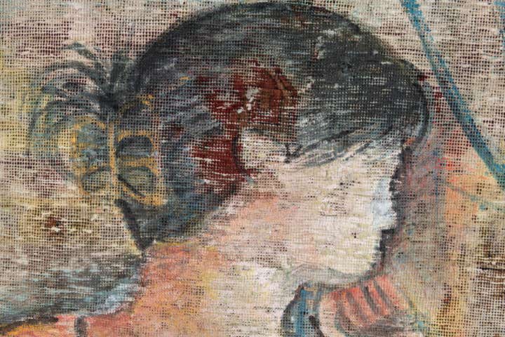 3' 5 x 4' Hand Knotted Ultra Vintage Persian Wool Square Rug