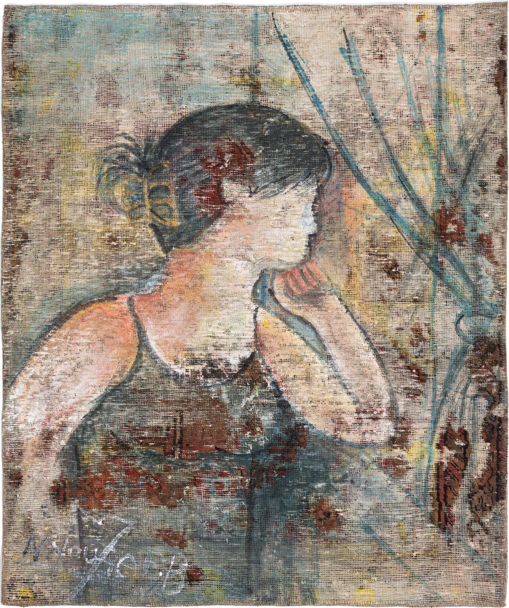 3' 5 x 4'  Hand Knotted Ultra Vintage Persian Wool Square Rug