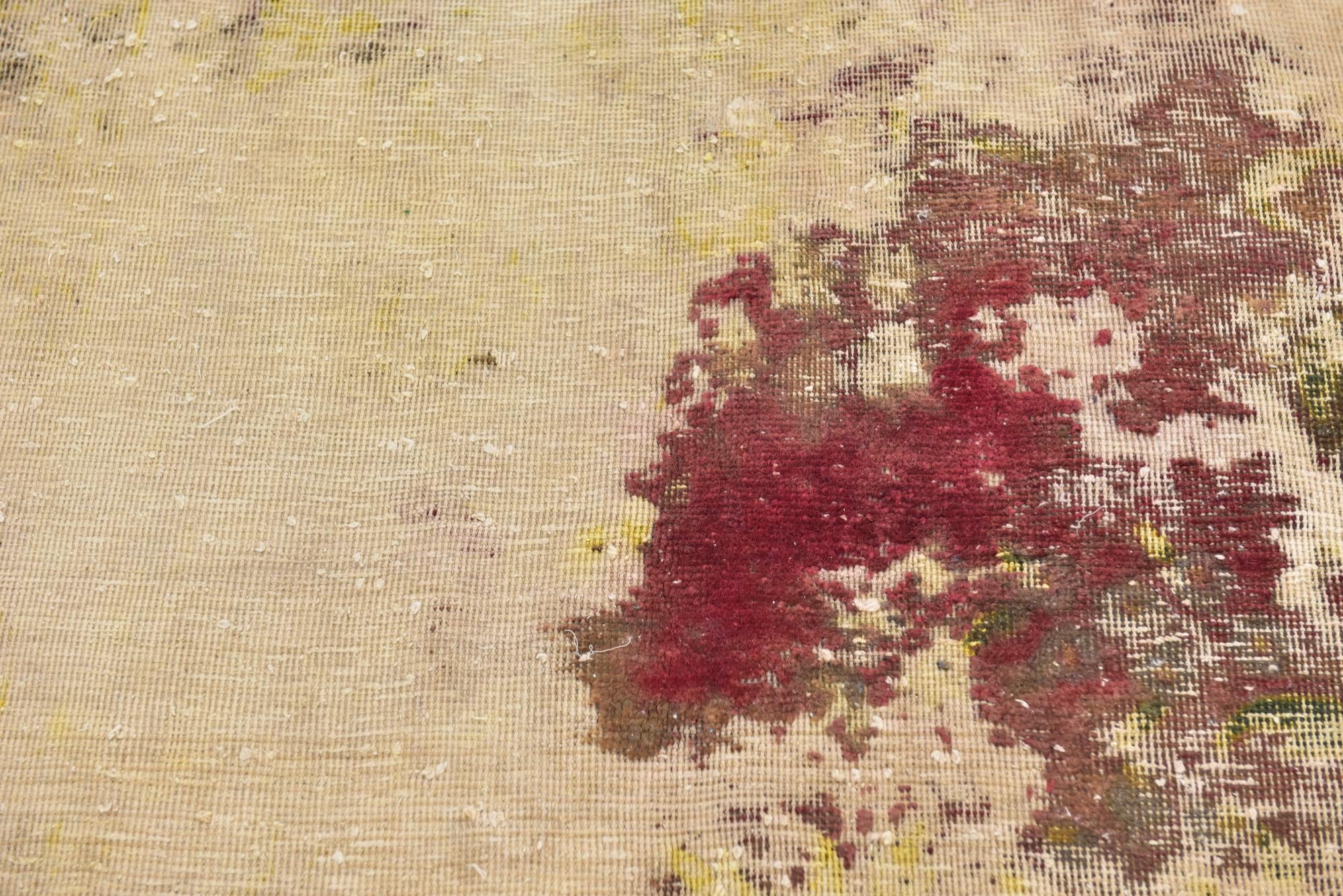 3' 6 x 3' 7 Hand Knotted Ultra Vintage Persian Wool Square Rug
