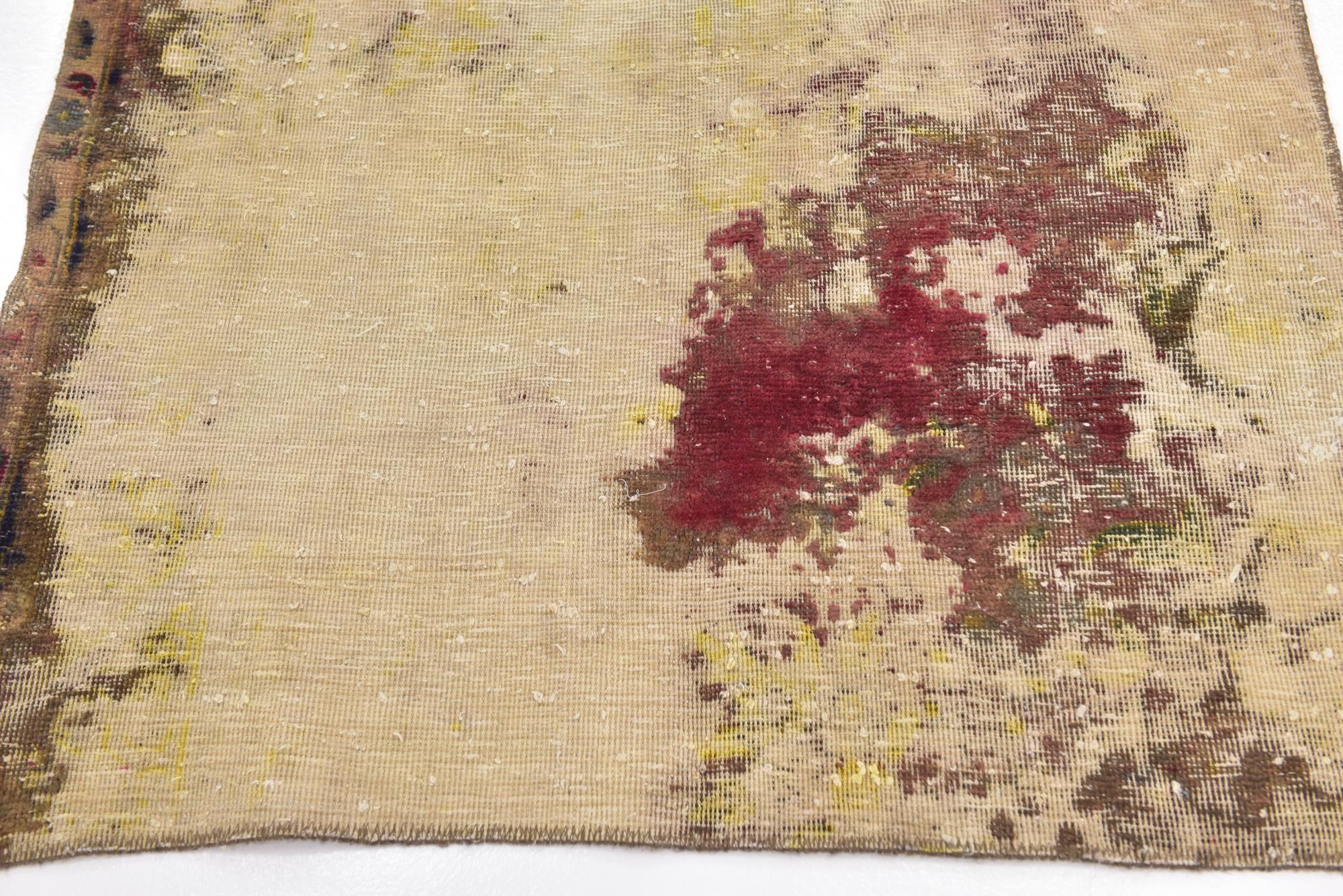 3' 6 x 3' 7 Hand Knotted Ultra Vintage Persian Wool Square Rug
